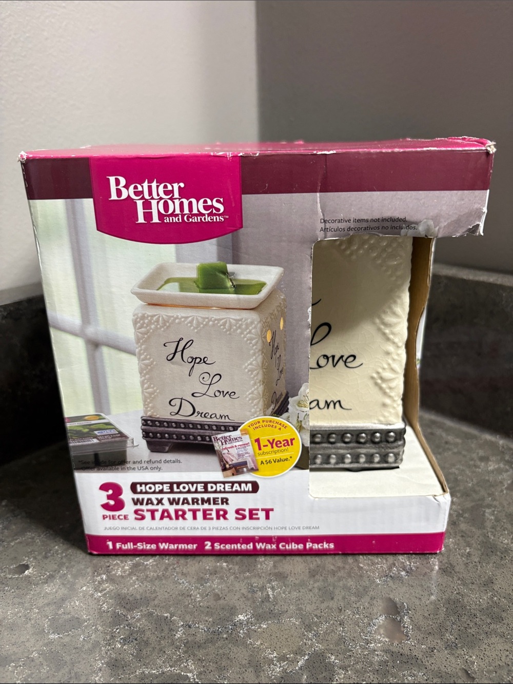 Better Homes “Hope Love Dream” Wax Warmer 3 Piece Set